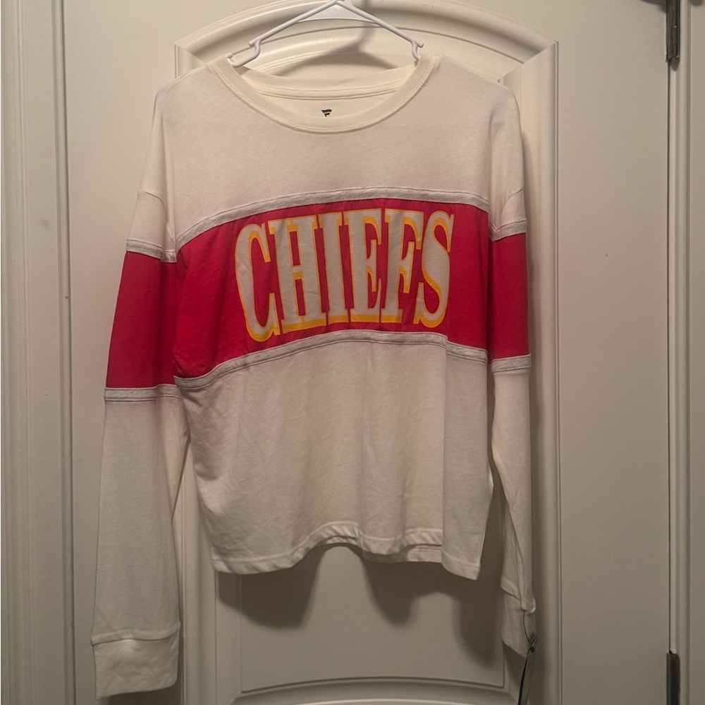 Kansas City Chiefs Cream Antique Long Sleeve Shirt NWT